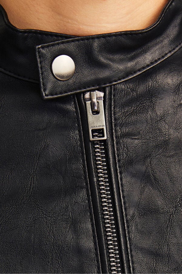 JJ REBEL Chaqueta biker sint&eacute;tica corta negro