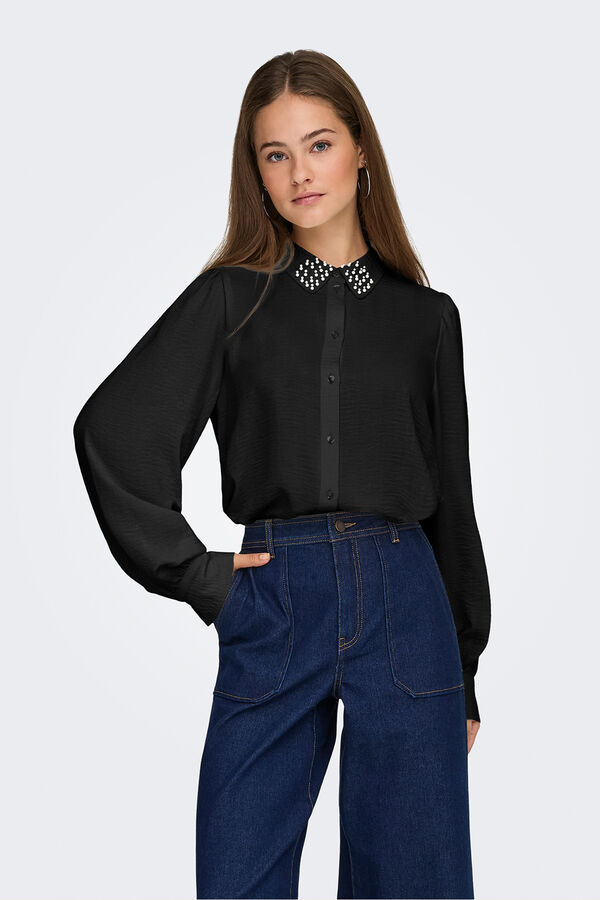JDY Flowy long sleeve shirt Crna