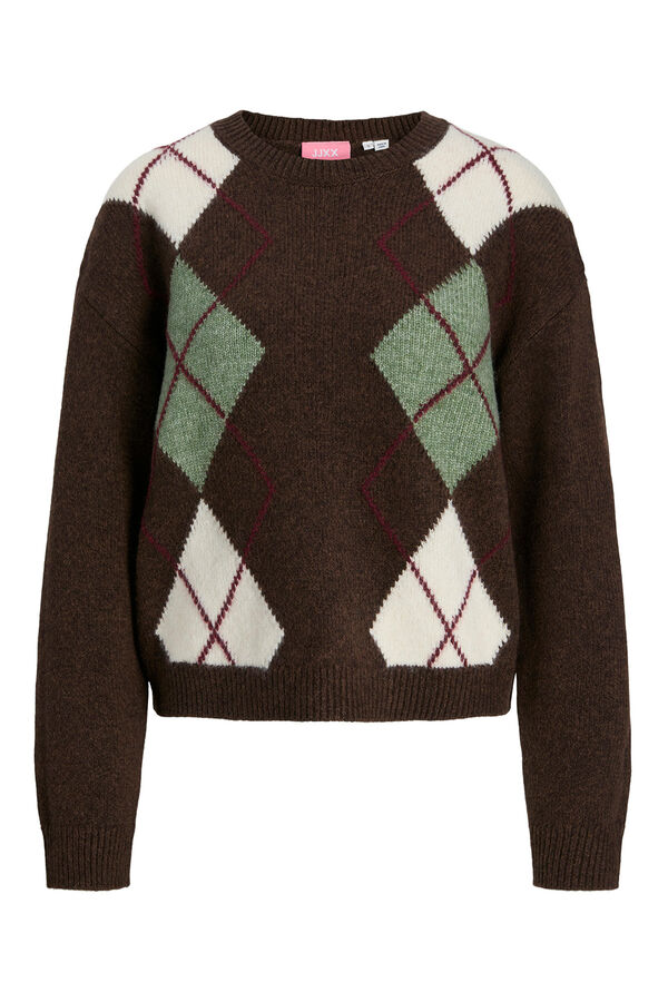 Jack & Jones Jersey de punto rombos marr&oacute;n