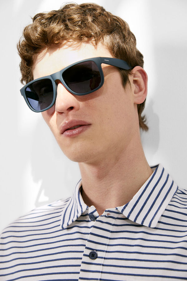 Springfield Monochrome rubberised sunglasses blue