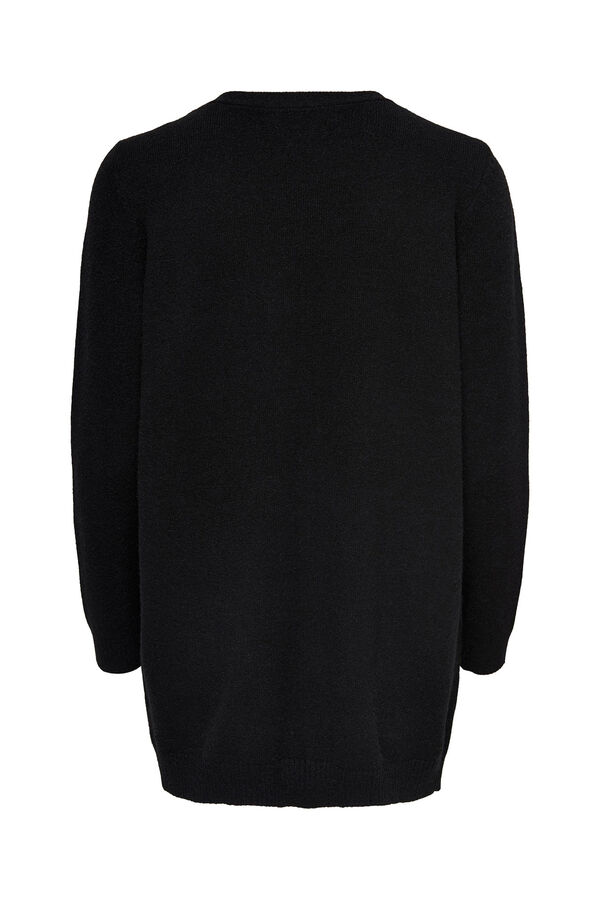 Springfield Long jersey-knit cardigan crna