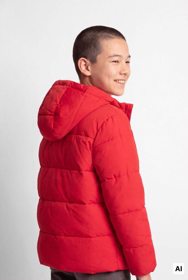 Springfield Kids Casaco acolchoado puffa com remendo para crian&ccedil;a vermelho