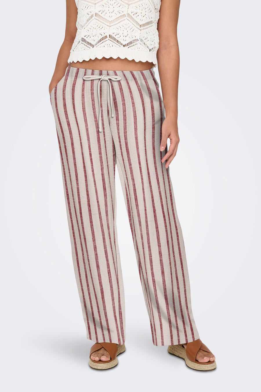 Pantalón de lino rayas