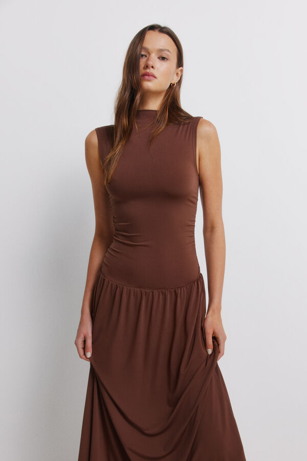 Springfield Ruched dress nude