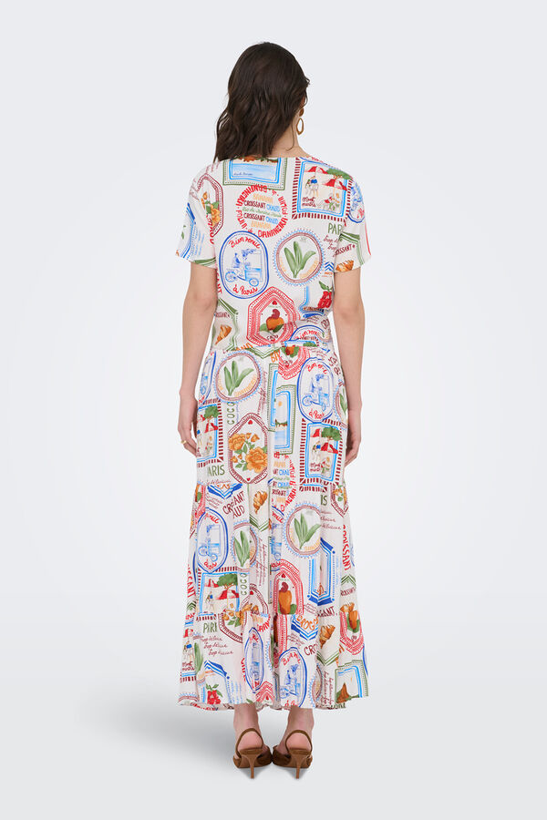 JDY Falda larga fluida blanco