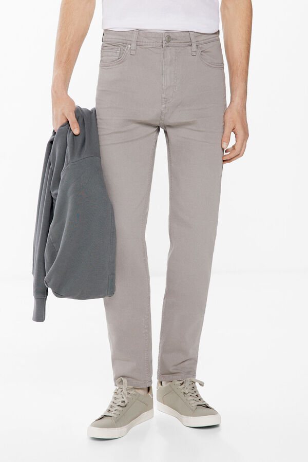Springfield Slim fit washed 5-pocket coloured trousers gray