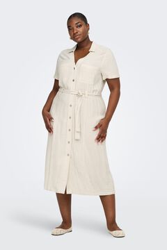 Only Carmakoma Vestido camisero con cintur&oacute;n talla grande