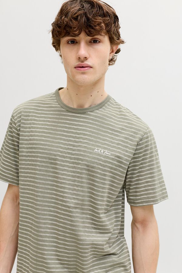 Jack & Jones Striped relaxed fit T-shirt green