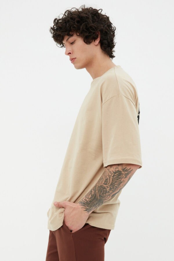 Trendyol Short sleeve oversized T-shirt marron