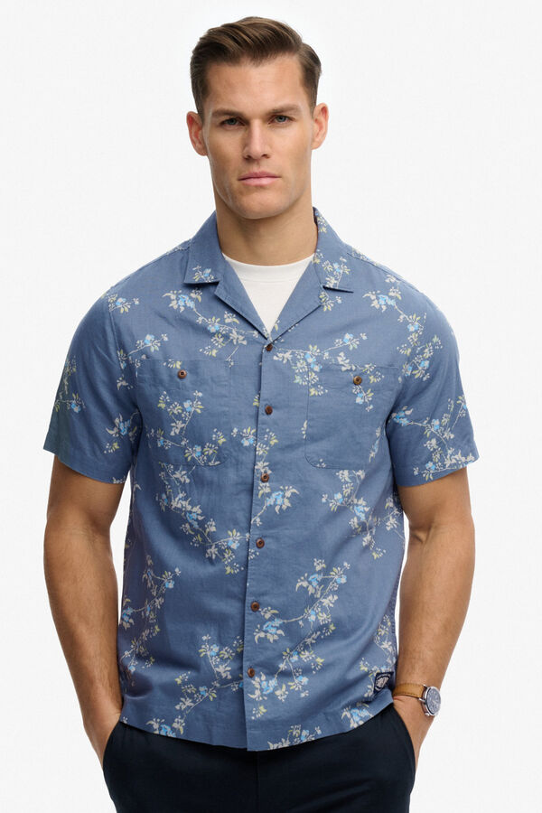 Superdry Printed short sleeve shirt bleu