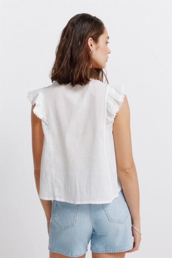 Springfield Romantic ruffle blouse printed