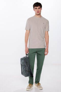Springfield Pantalon chino couleur comfort slim fit vert