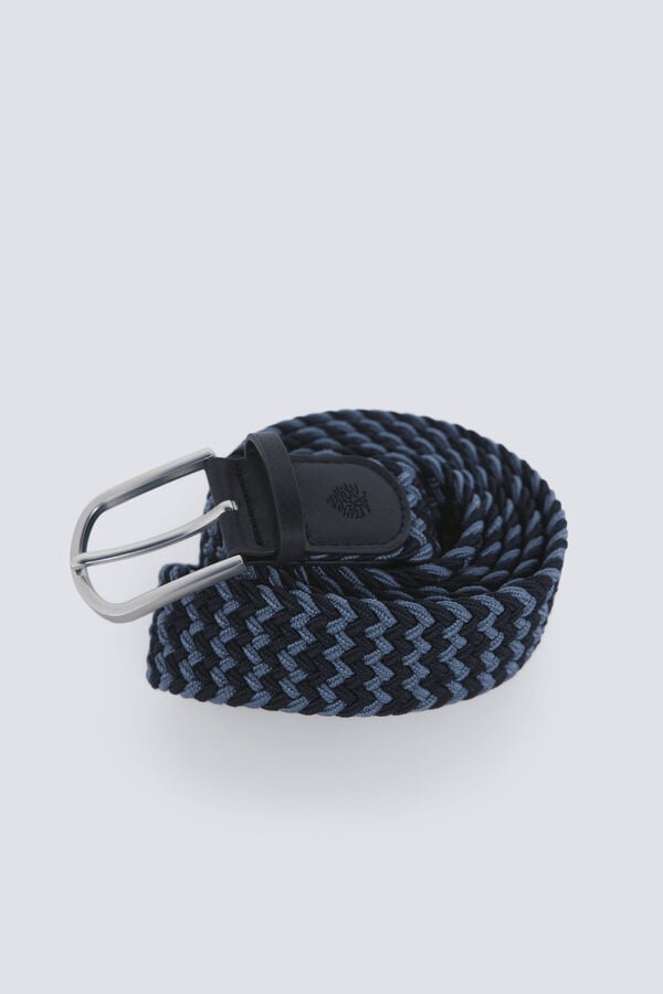 Springfield Braided contrast zigzag belt blue
