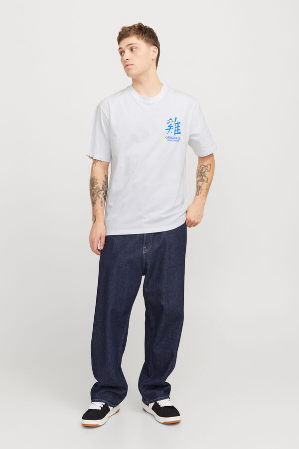 Jack & Jones Camiseta loose fit manga corta blanco