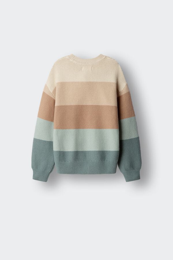 Springfield Kids Girls' thick striped jumper green