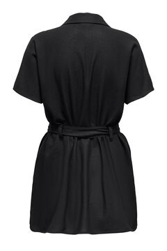 Only Vestido corto camisero de lino