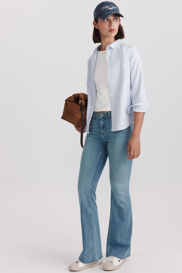 Springfield Jeans bootcut flare tiro bajo azul