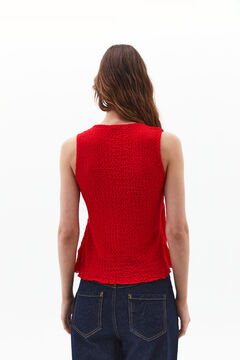 Oxxo Top de punto cruzado con detalle joya