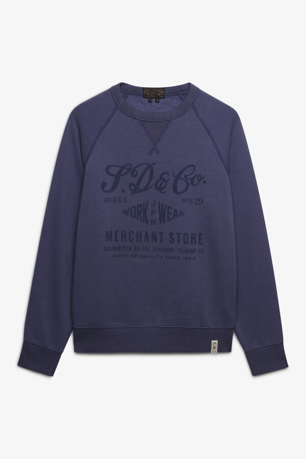 Superdry Round neck logo sweatshirt blue