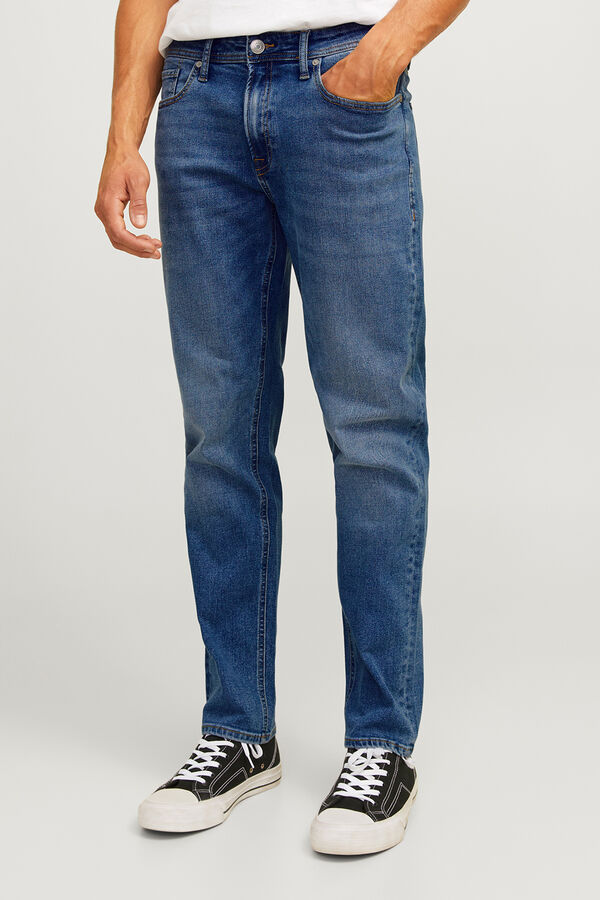 JJ REBEL cal&ccedil;a jeans de corte reto  azul