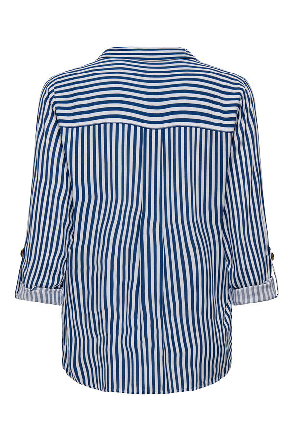 Only Striped shirt with front pockets blue