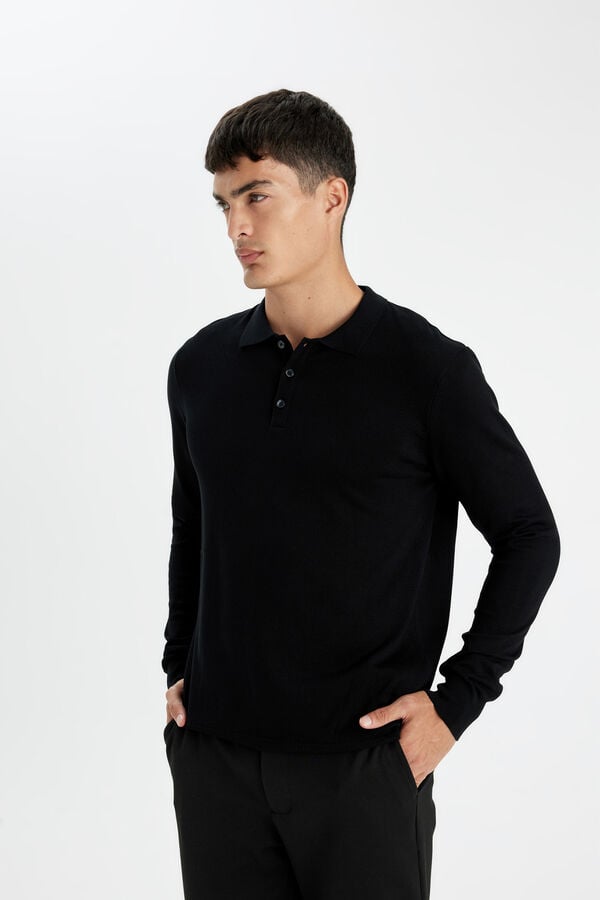 DeFacto Polo neck jumper black