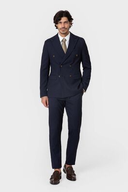 Chaqueta de traje cruzada ojo de perdiz