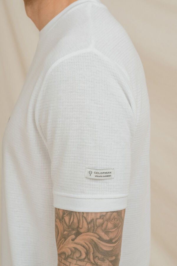 Celopman Camiseta cuadrill&eacute; blanco