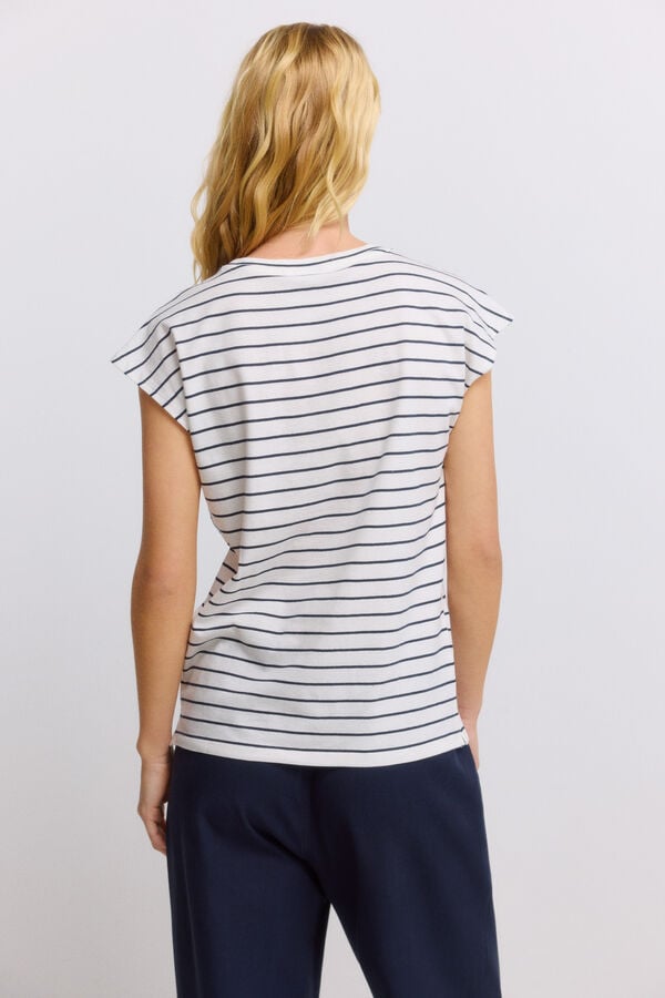 Springfield Crochet shoulder T-shirt printed