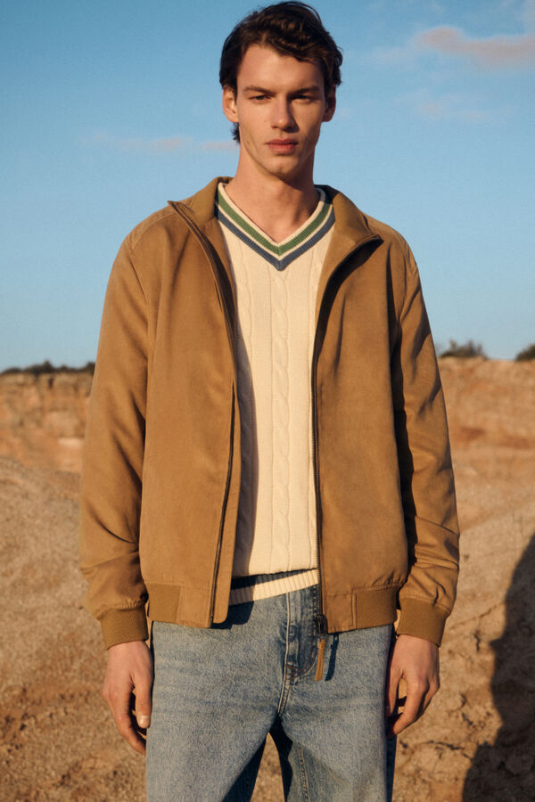 Springfield Cazadora efecto ante beige