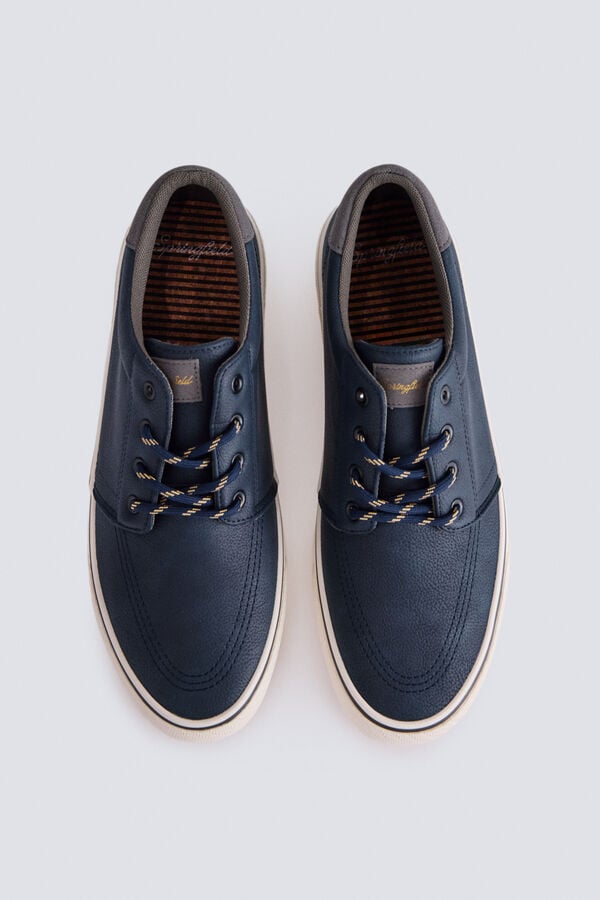 Springfield Faux leather iconic sneaker blue