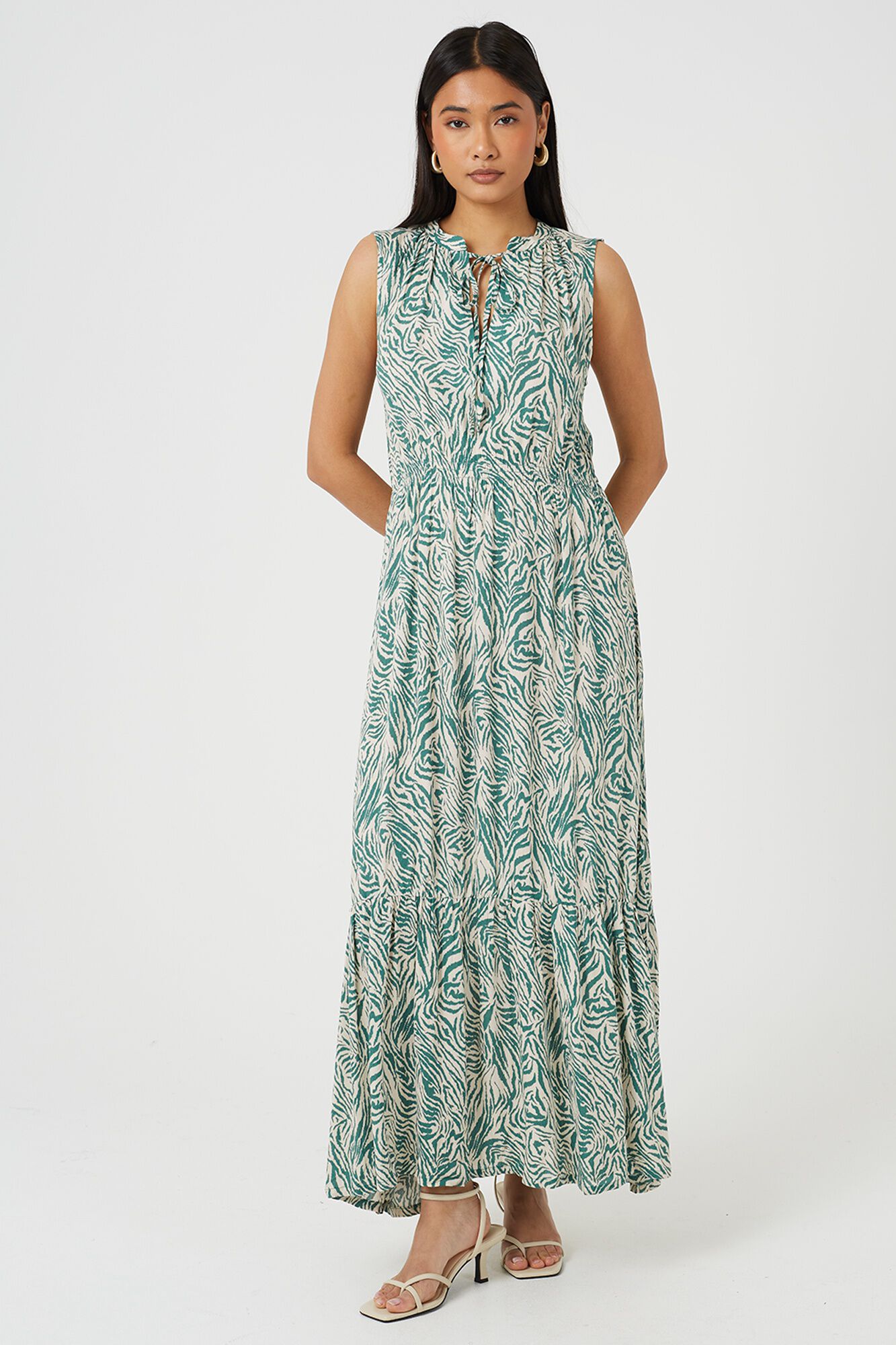 Brave Soul Vestido largo sin mangas estampado
