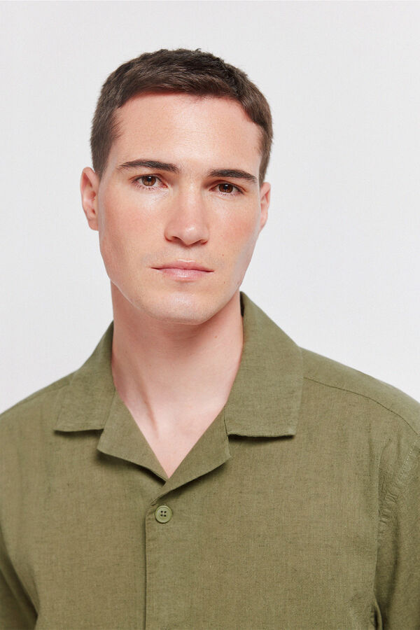 Springfield Linen short sleeve shirt beige