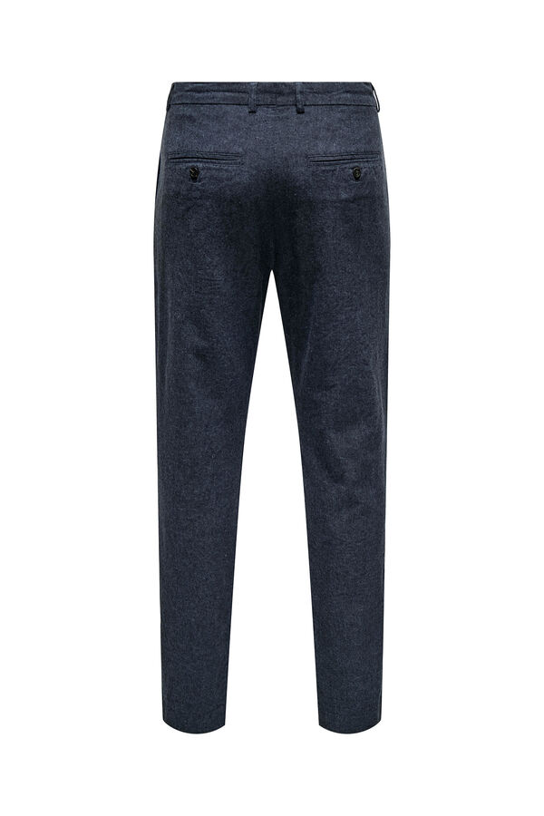 Only & Sons Linen tailored trousers blue