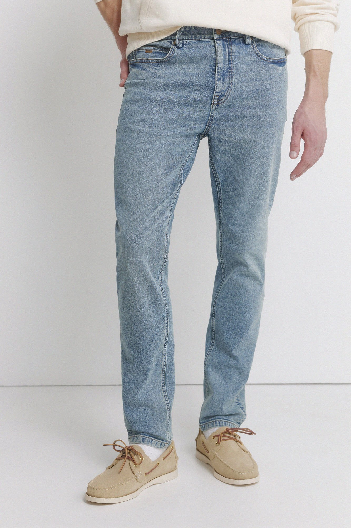 Springfield medium wash overdyed skinny fit jeans