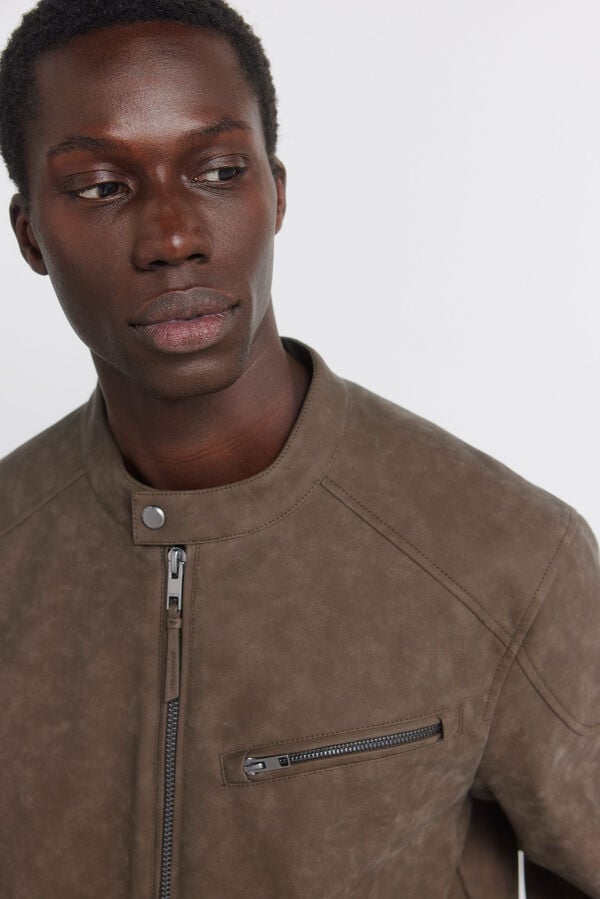 Springfield Faux leather jacket nude