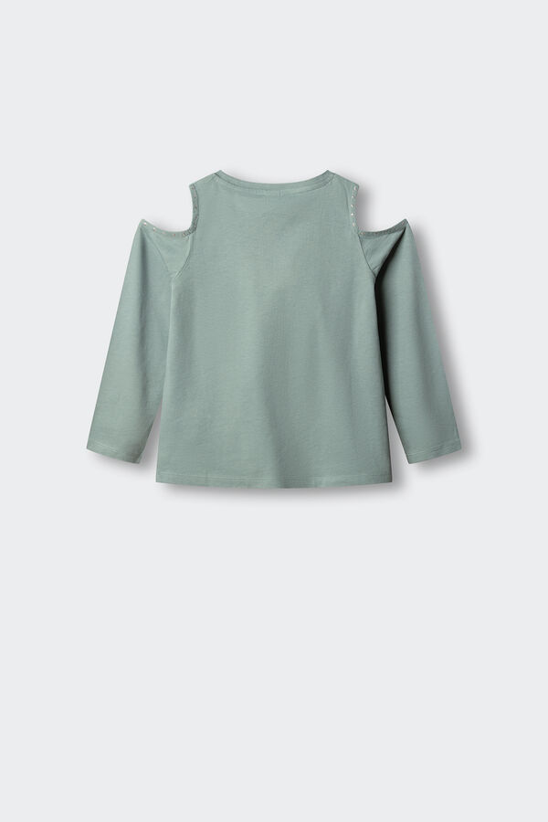 Springfield Kids Camiseta manga larga cut out ni&ntilde;a verde