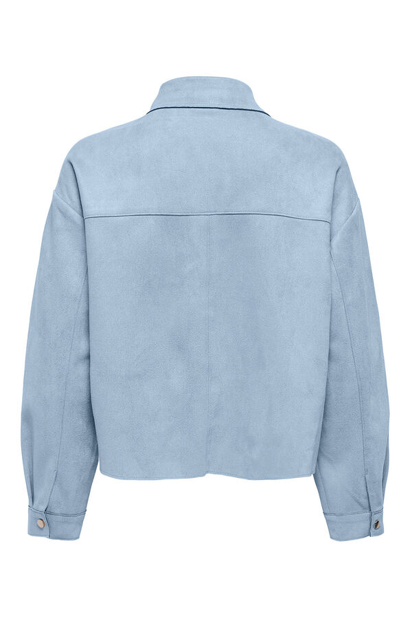 JDY Lightweight suede jacket blue