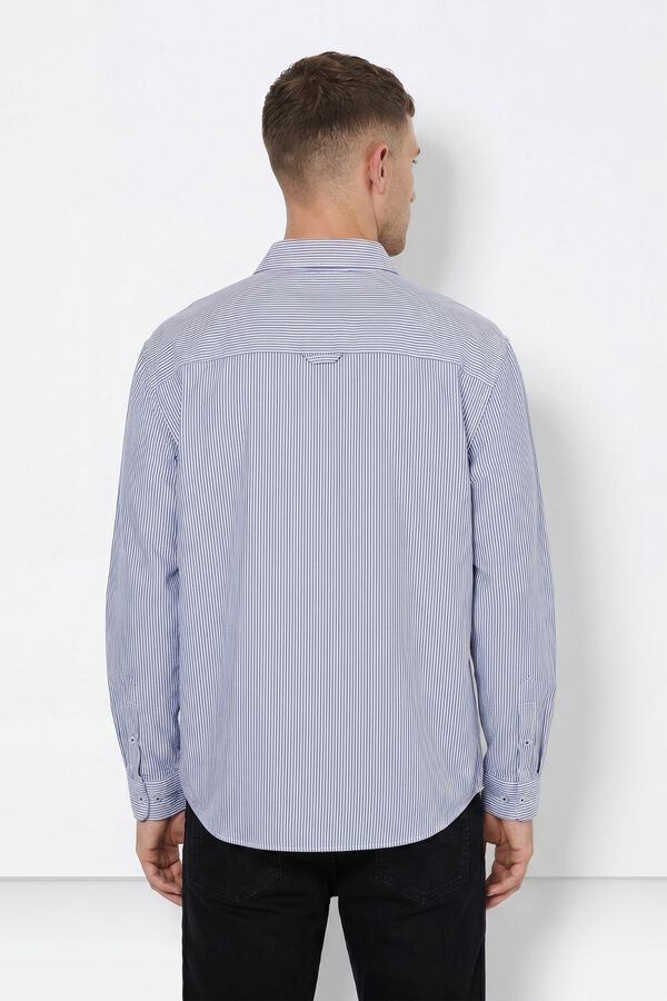 Tiffosi Regular Fit Oxford Striped Shirt blue