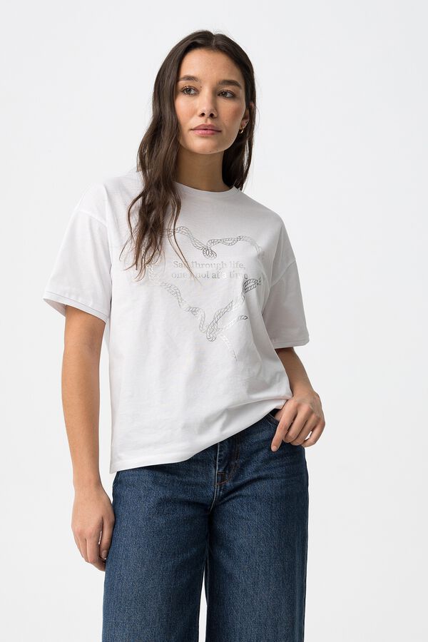 Tiffosi Relaxed knots t-shirt blanc