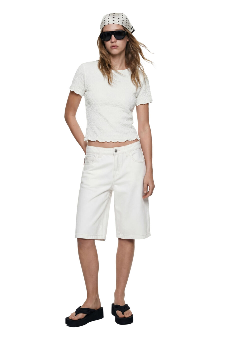 Camiseta crop manga corta