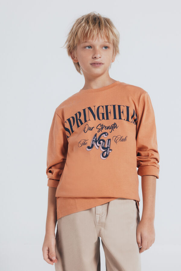 Springfield Kids Camiseta laranja de manga comprida Springfield para meninos vermelho