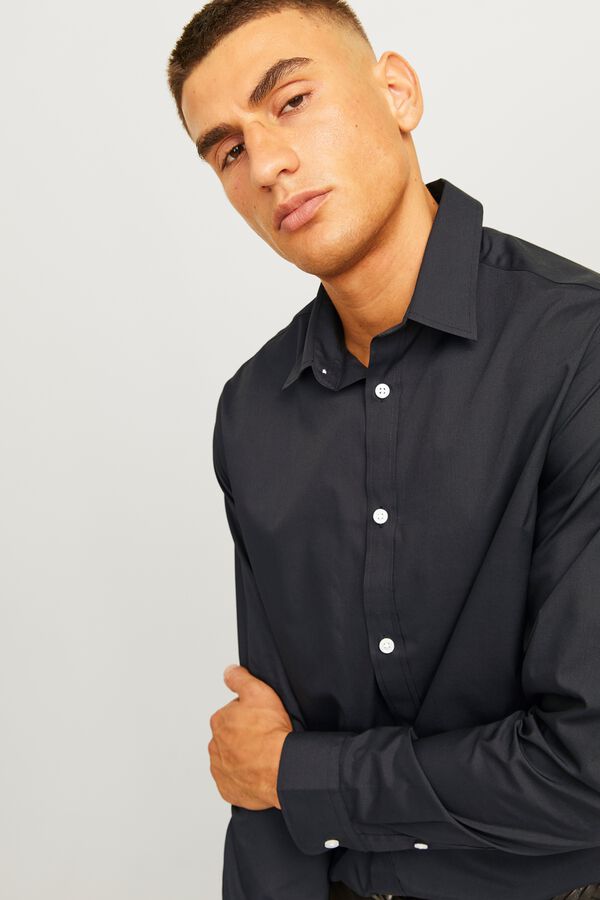 JJ REBEL Serge slim fit shirt black
