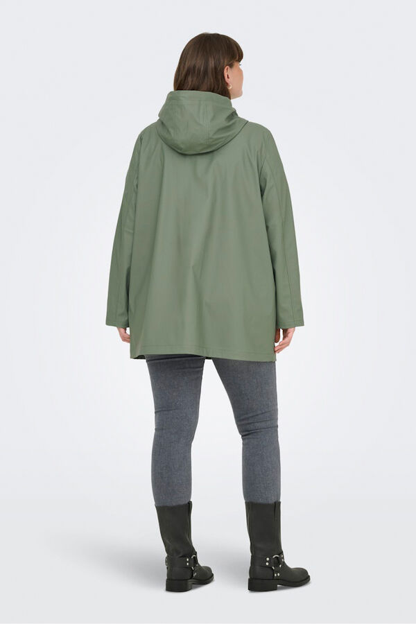 Only Carmakoma Hooded plus size raincoat beige