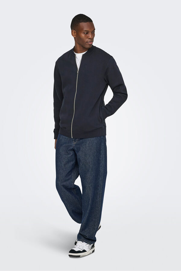 Only & Sons Sudadera estilo bomber. negro