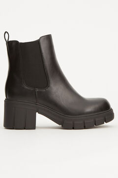 Springfield Essential stretch ankle boot, 6 cm heel and platform noir