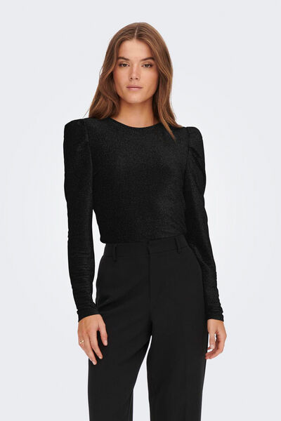 Springfield Top de punto brillante negro