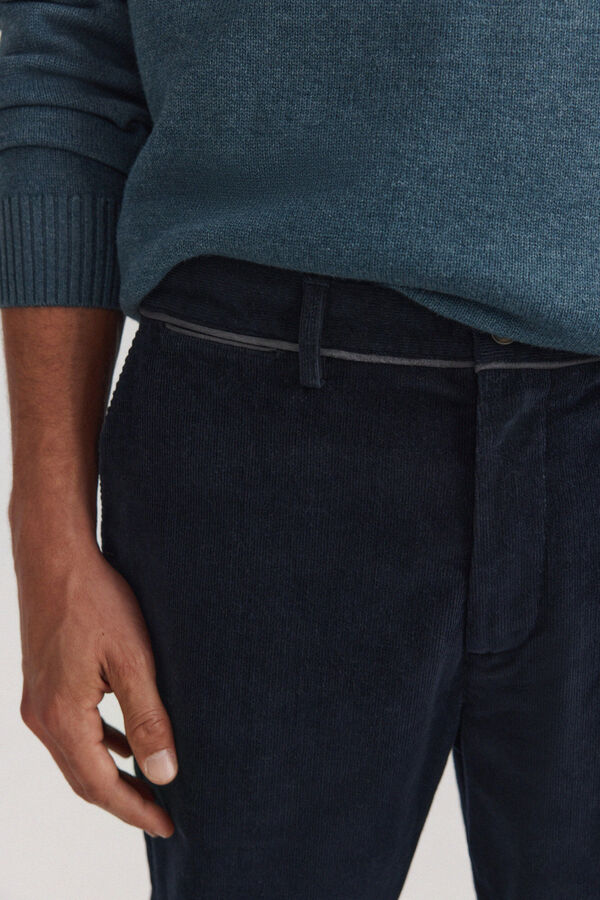Springfield Cal&ccedil;as chino em bombazina slim fit azul