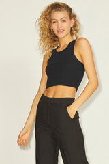 Jack & Jones Top com alças caneladas preto