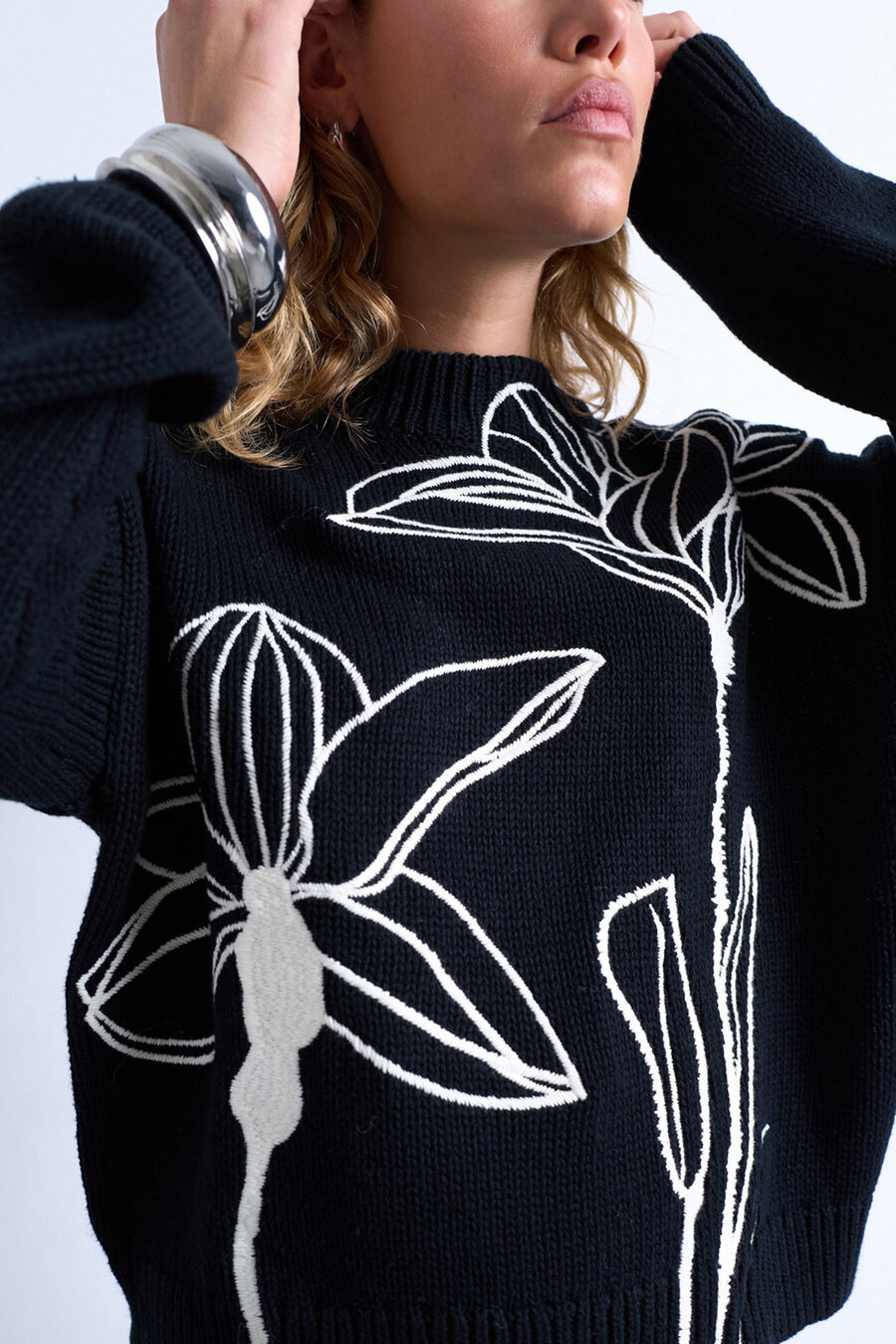 Jersey de manga larga con bordado